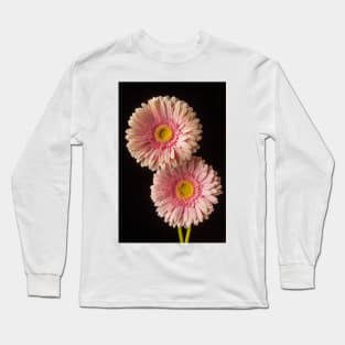 Two Dew Covered Pink Gerbera Daises Long Sleeve T-Shirt